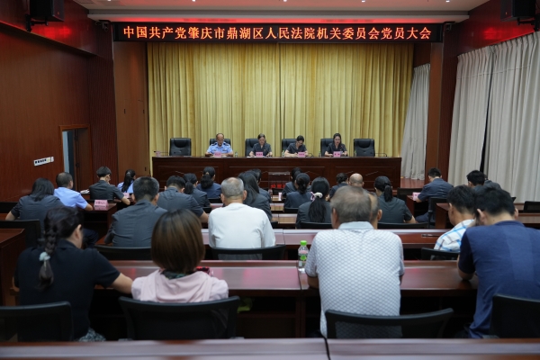 凝心聚力促党建 优化班子促发展——鼎湖区法院圆满完成机关党委、机关纪委补选工作